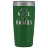 Funny Nurse Gift: 49% Nurse 51% Badass Insulated Tumbler 20oz $29.99 | Green Tumblers