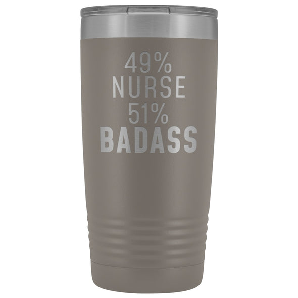 Funny Nurse Gift: 49% Nurse 51% Badass Insulated Tumbler 20oz $29.99 | Pewter Tumblers