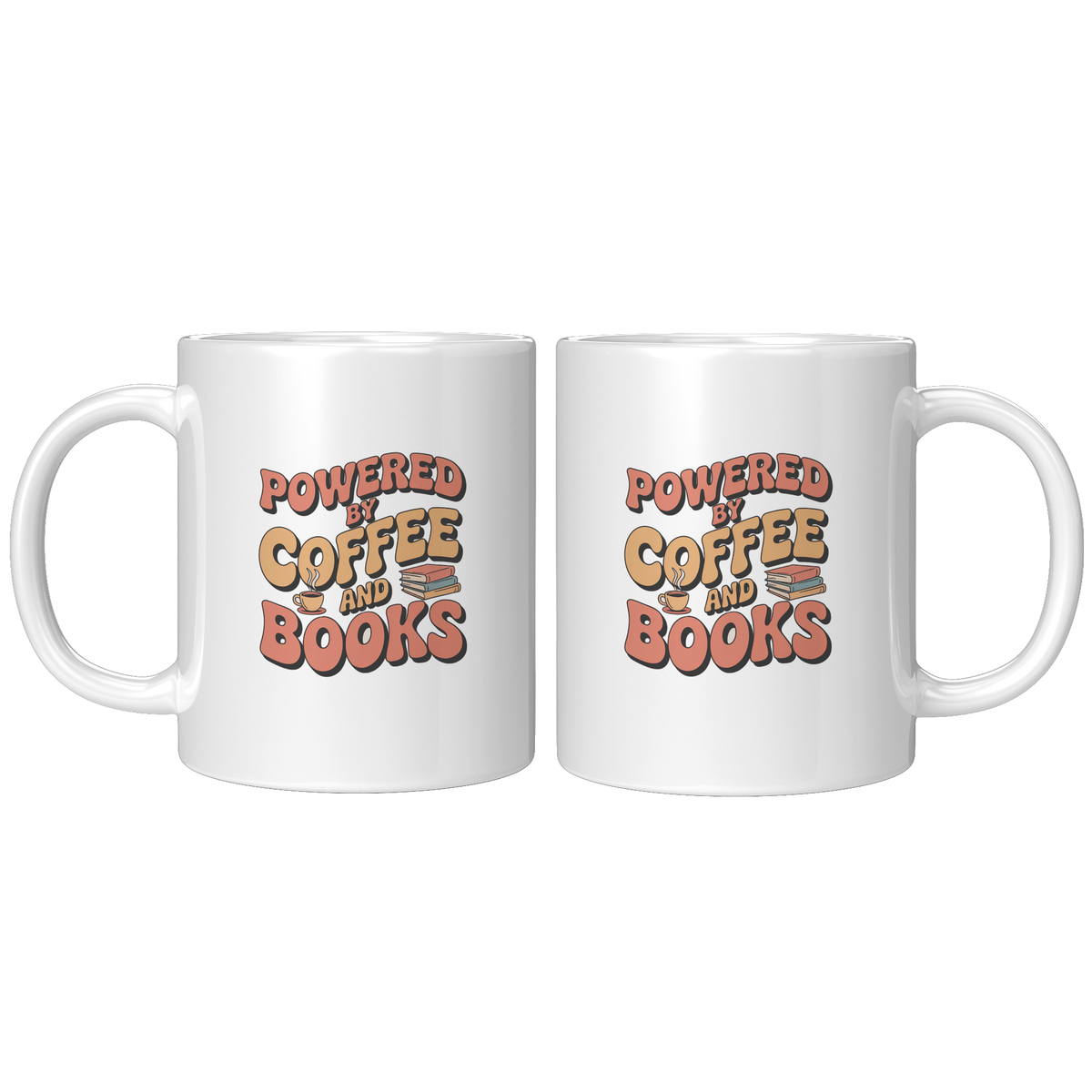 Book Lover Coffee Mug, Powered by Coffee and Books, Reader Gift — photo 13