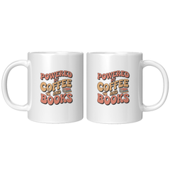 Load image into Gallery viewer, Book Lover Coffee Mug, Powered by Coffee and Books, Reader Gift