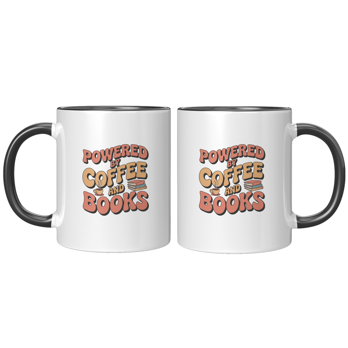 Book Lover Coffee Mug, Powered by Coffee and Books, Reader Gift — photo 2
