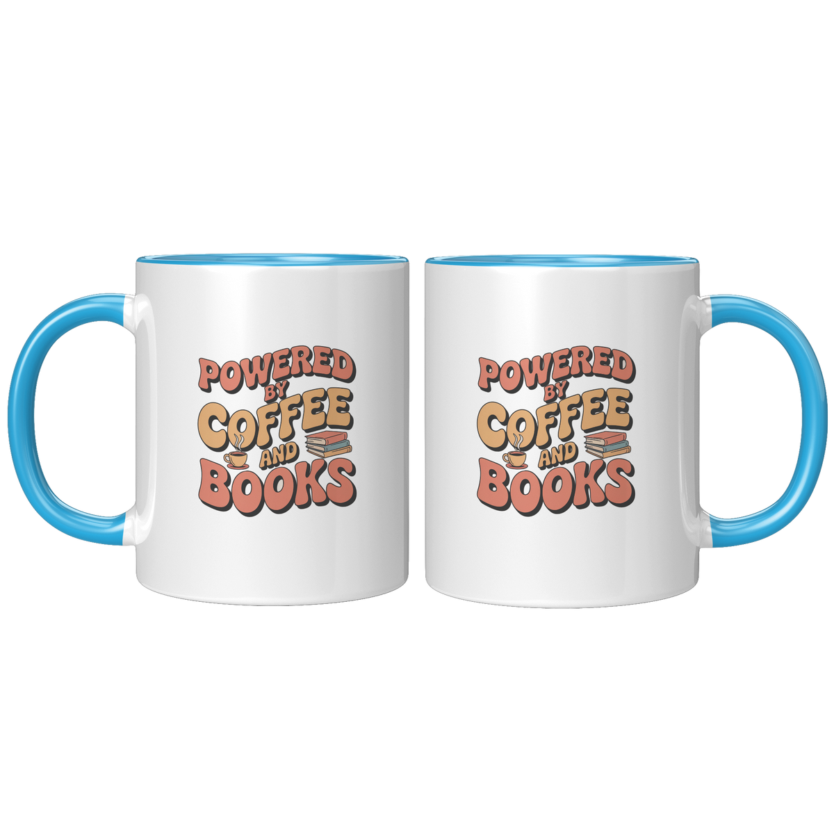 Book Lover Coffee Mug, Powered by Coffee and Books, Reader Gift — photo 5