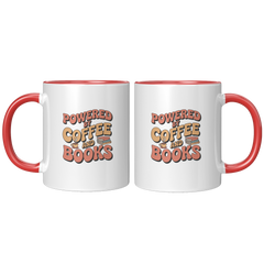 Load image into Gallery viewer, Book Lover Coffee Mug, Powered by Coffee and Books, Reader Gift