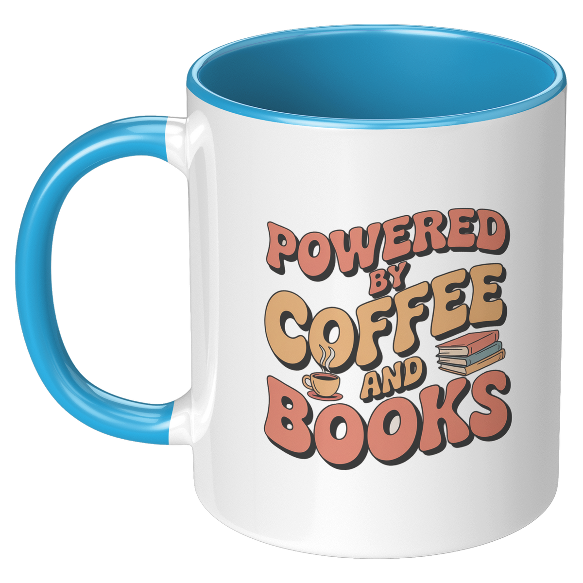 Book Lover Coffee Mug, Powered by Coffee and Books, Reader Gift — photo 4