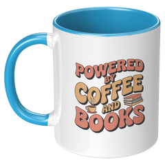 Load image into Gallery viewer, Book Lover Coffee Mug, Powered by Coffee and Books, Reader Gift