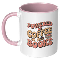 Load image into Gallery viewer, Book Lover Coffee Mug, Powered by Coffee and Books, Reader Gift