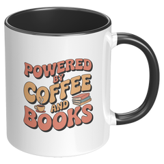 Load image into Gallery viewer, Book Lover Coffee Mug, Powered by Coffee and Books, Reader Gift