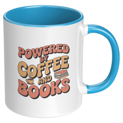 Load image into Gallery viewer, Book Lover Coffee Mug, Powered by Coffee and Books, Reader Gift