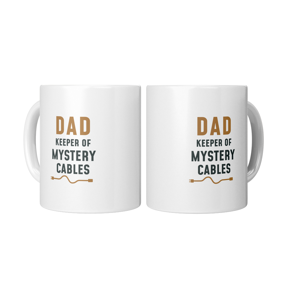 Dad Keeper of Mystery Cables Mug – Funny Dad Gift, 11 oz