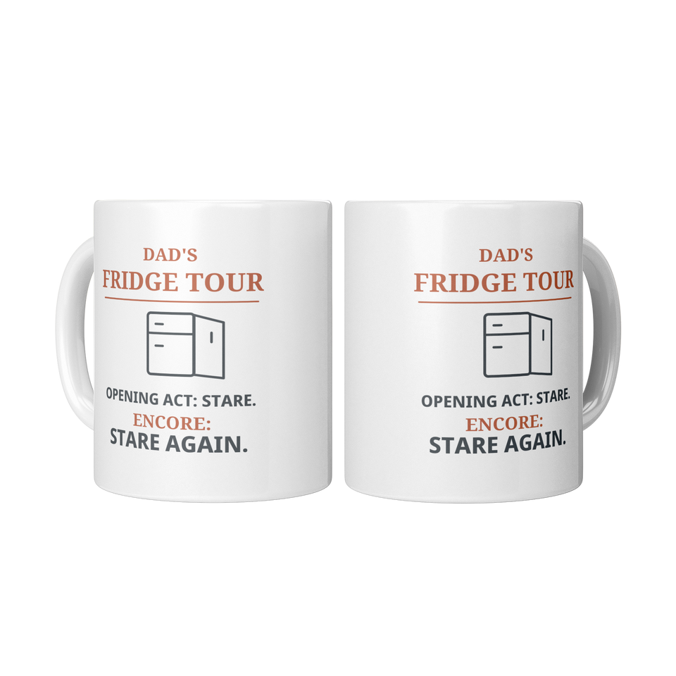 Dad’s Fridge Tour Funny Dad Mug – White 11 oz