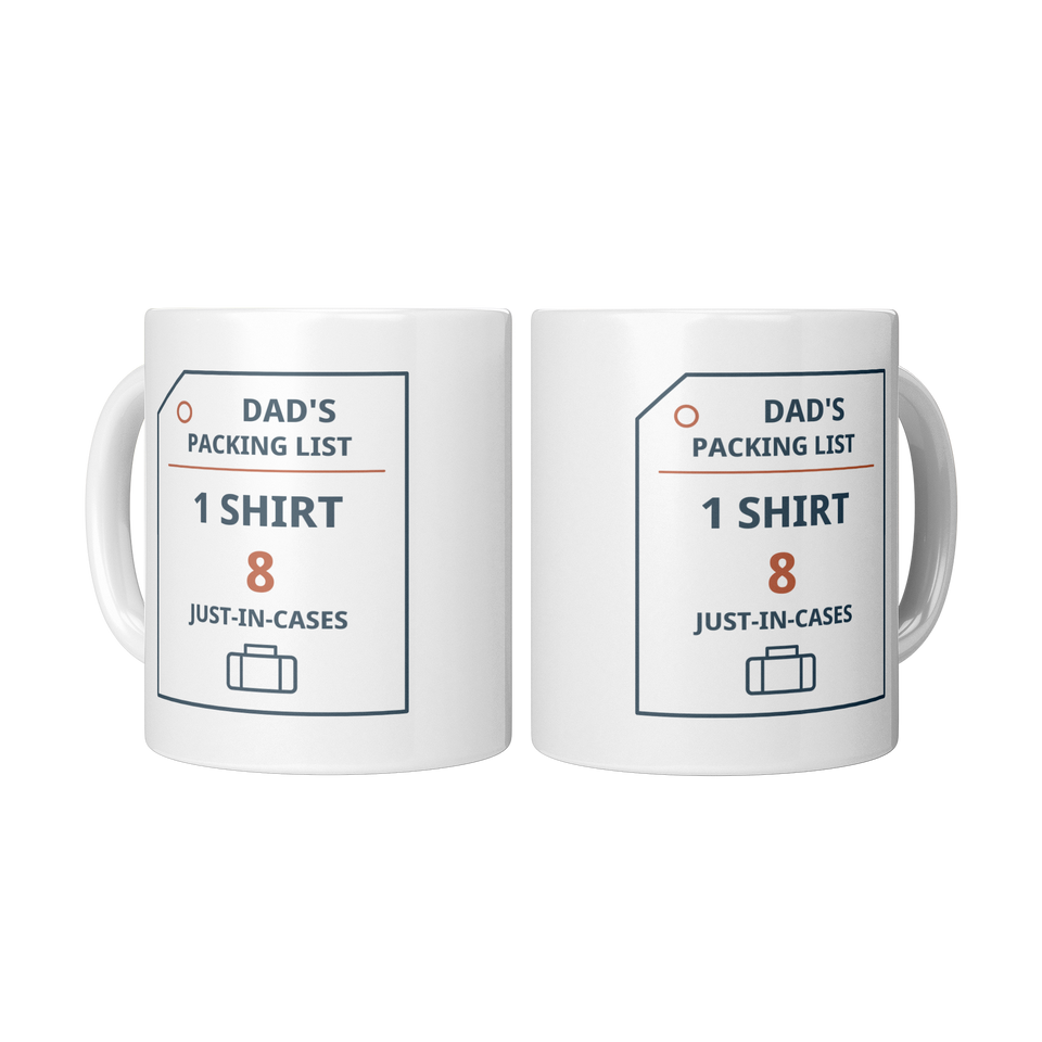 Dad’s Packing List Funny Dad Mug – White 11 oz