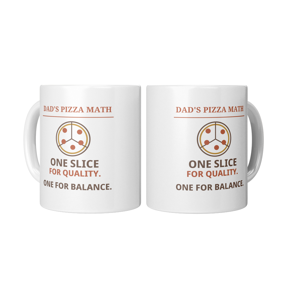 Dad’s Pizza Math Funny Dad Mug – White 11 oz