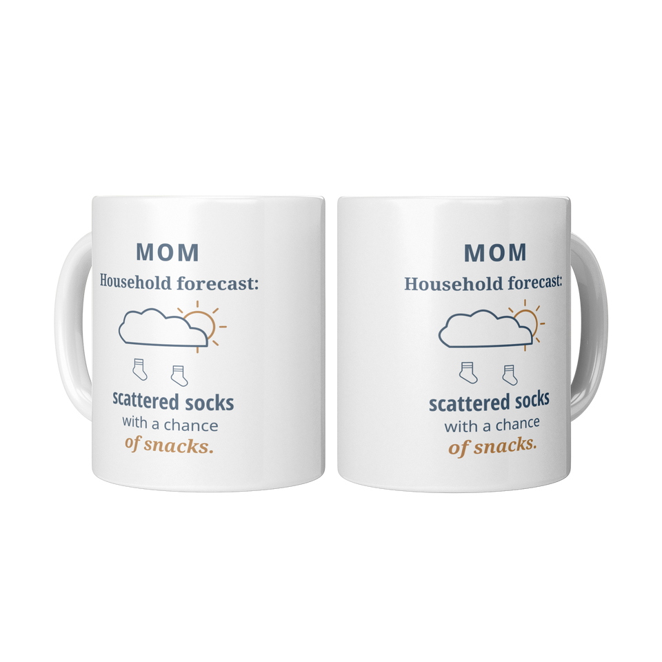 Household Forecast Mom Mug - Funny Gift for Mom, White 11 oz