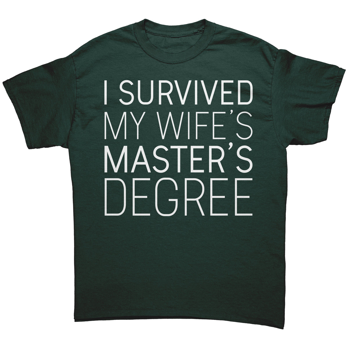 I Survived My Wife's Master's Degree Mens T-Shirt Funny Gift for Husband Graduation — photo 2