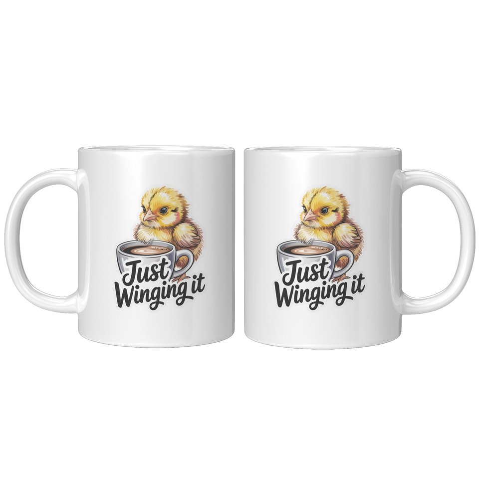 Just Winging It Coffee Mug, Funny Novelty Gift