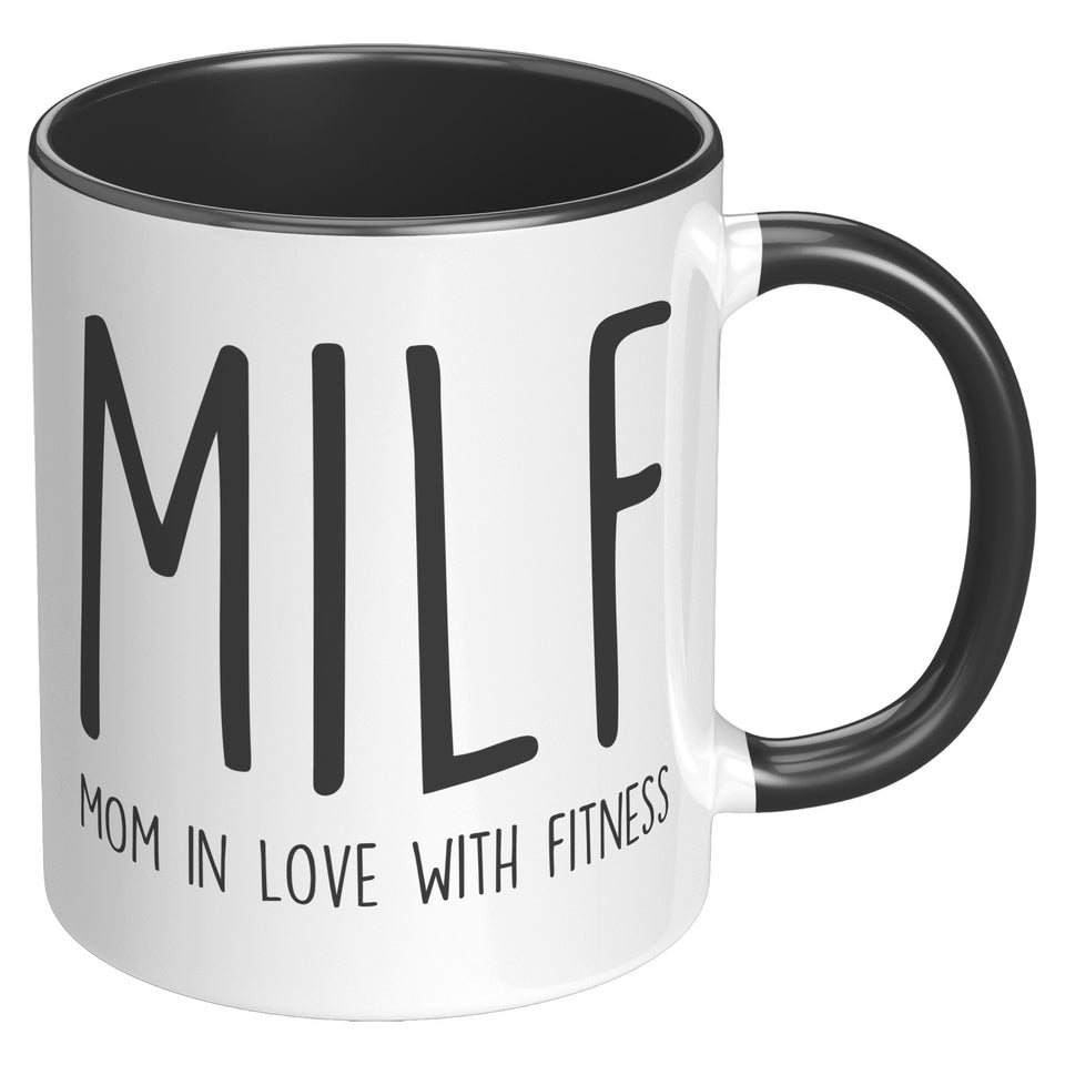 New Mom Gift Mom In Love With Fitness Mug MILF Gifts Mom Gifts from Sister First Mothers Day Present MILF Sister Funny Exercise Coffee Mug