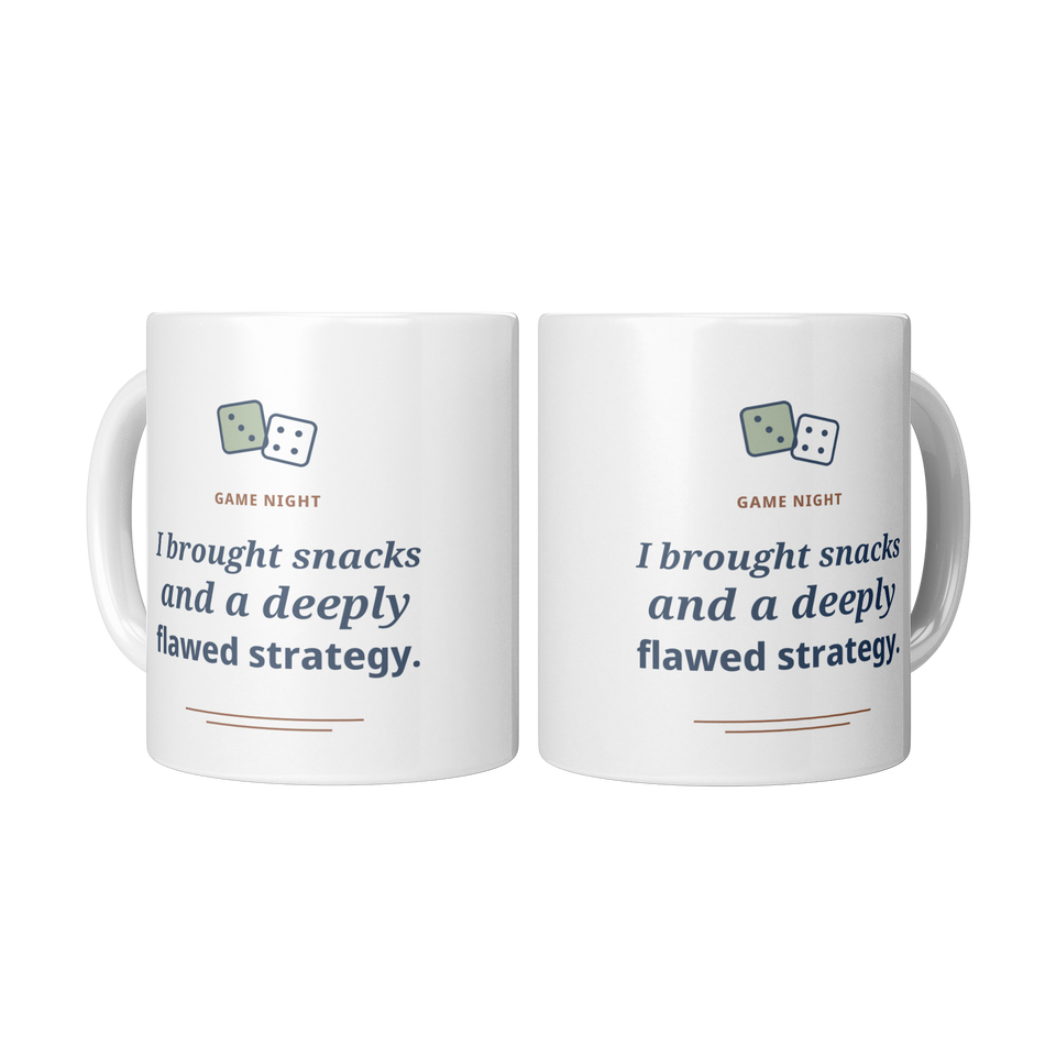 Snacks and a Deeply Flawed Strategy Mug - White 11oz