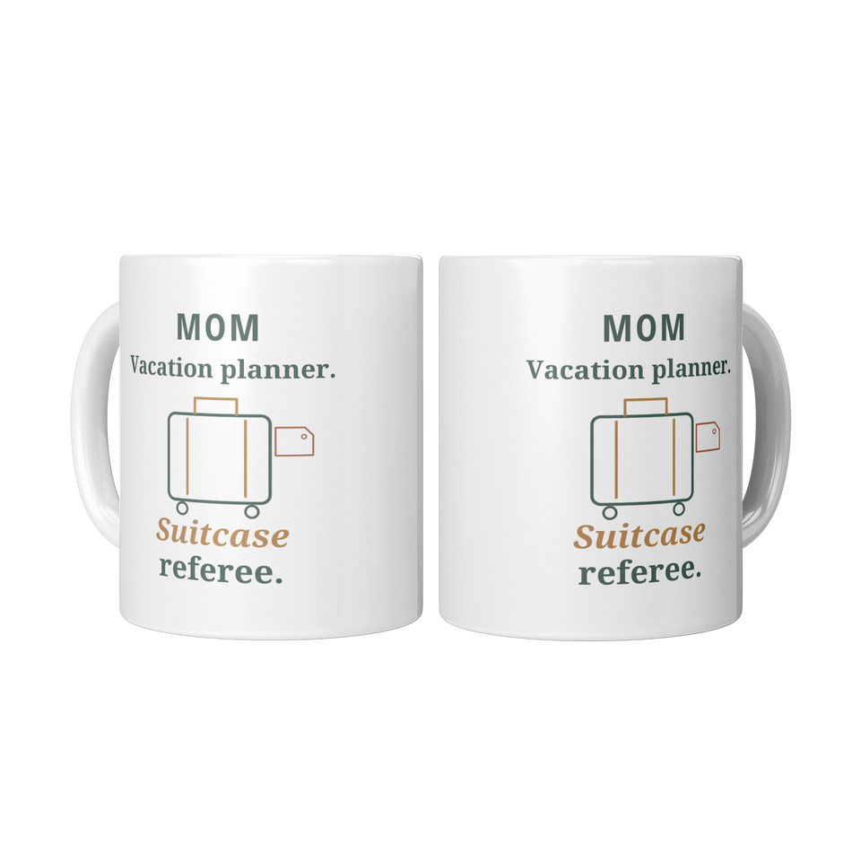Suitcase Referee Mom Mug - Funny Gift for Mom, White 11 oz