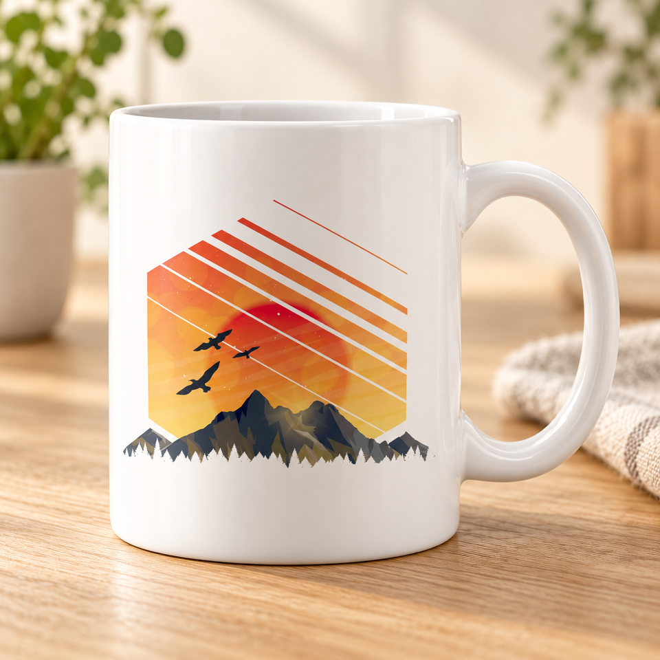 Mountain Coffee Mug - Mountains Sunset Mug