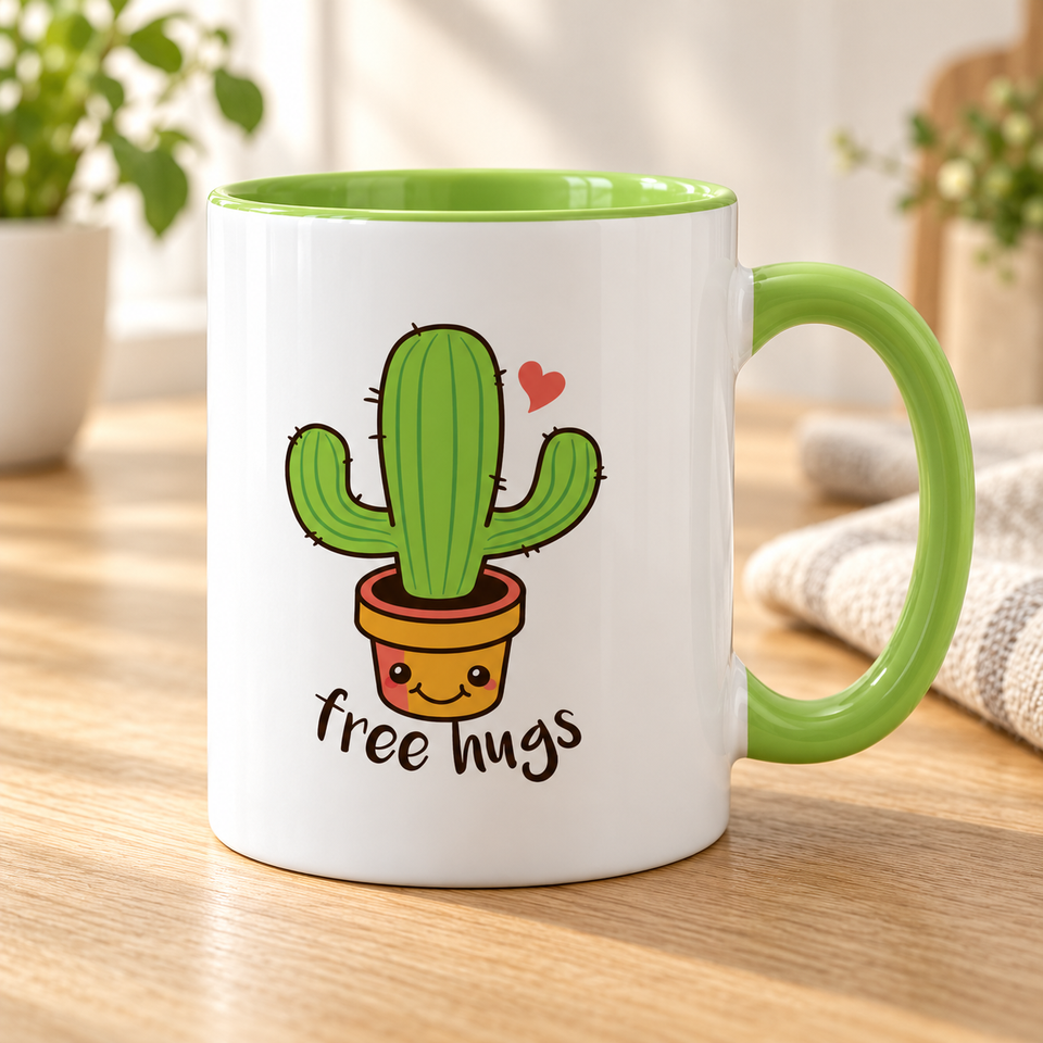 Funny Succulents Coffee Mug - Free Hugs Cactus Mug