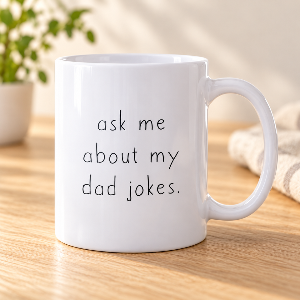 Ask Me About My Dad Jokes Mug for New Dads