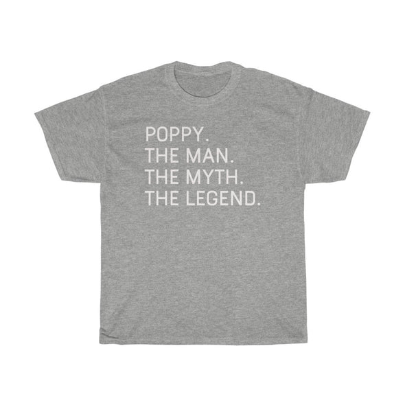 Best Poppy Gifts "Poppy The Man The Myth The Legend" T-Shirt Funny Gift Idea for Poppy Grandpa Mens Tee