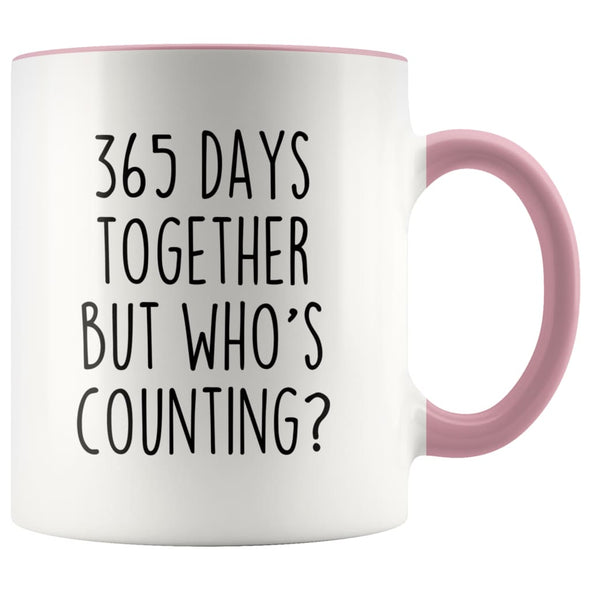 1st Anniversary Gifts One Year 365 Days Together But Who’s Counting? Funny Gift for Him Gift for Her $14.99 | Pink Drinkware