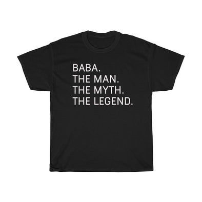 Best Baba Gifts "Baba The Man The Myth The Legend" T-Shirt Funny Gift Idea for Baba Grandpa Mens Tee
