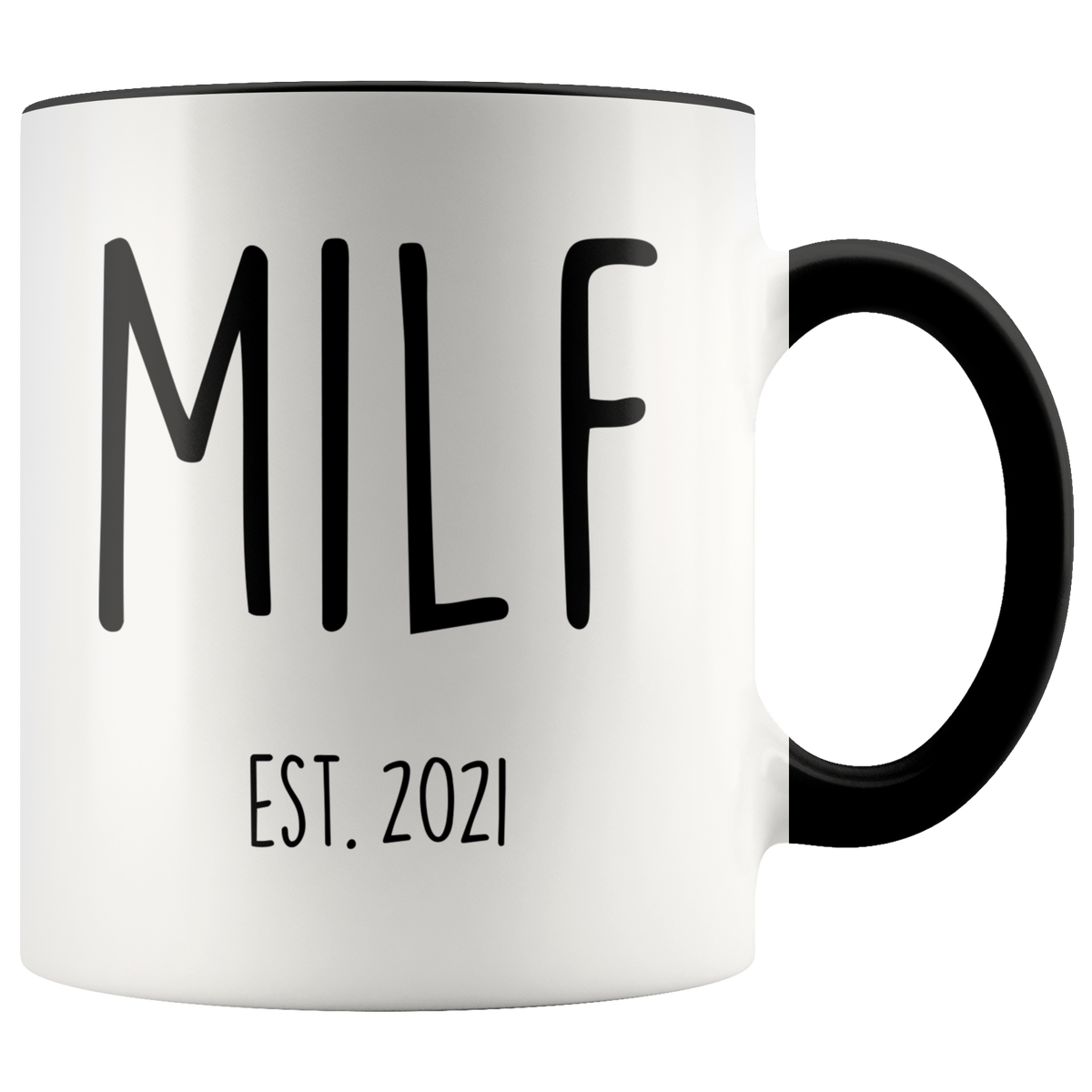 New Mom Gift Est 2021 Expecting Mother First Time Baby MILF Coffee Mug Tea Cup 11 ounce - Black