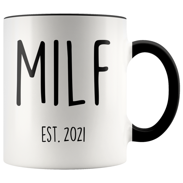New Mom Gift Est 2021 Expecting Mother First Time Baby MILF Coffee Mug Tea Cup 11 ounce - Black