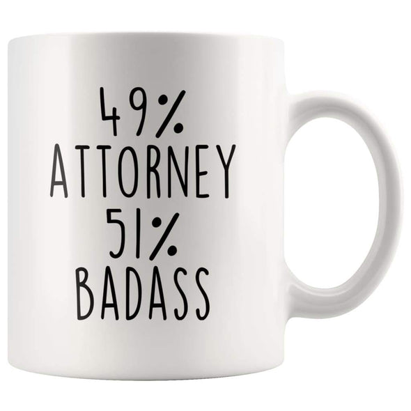 49% Attorney 51% Badass Coffee Mug | Gift for Attorney | Attorney Gifts $14.99 | 11oz Mug Drinkware