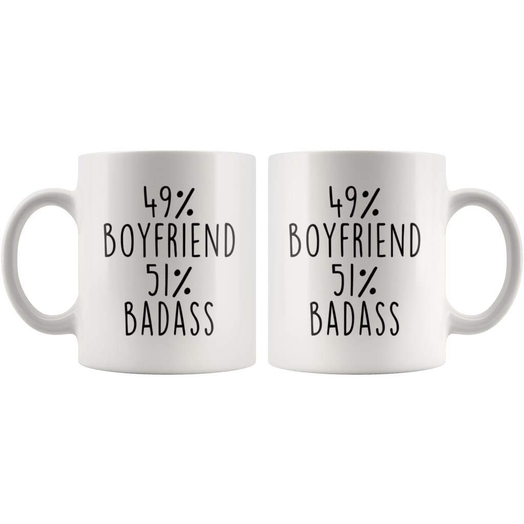 49% Boyfriend 51% Badass Coffee Mug | Gift for Boyfriend | Boyfriend Gifts $14.99 | Drinkware