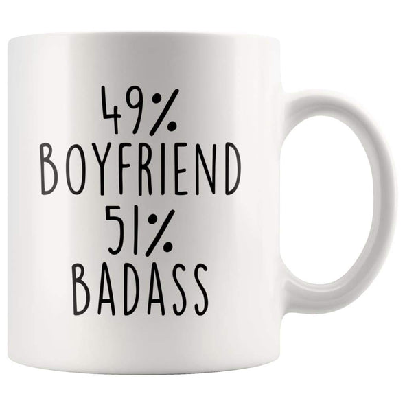 49% Boyfriend 51% Badass Coffee Mug | Gift for Boyfriend | Boyfriend Gifts $14.99 | Boyfriend Coffee Mug Drinkware