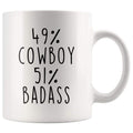 49% Cowboy 51% Badass Coffee Mug | Gift for Cowboy | Cowboy Gifts $14.99 | Cowboy Coffee Mug Drinkware