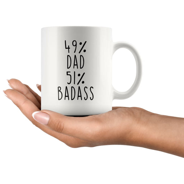 49% Dad 51% Badass Coffee Mug - BackyardPeaks