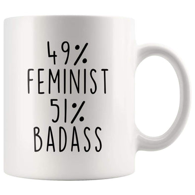 49% Feminist 51% Badass Coffee Mug | Gift for Feminist | Feminism Gifts $14.99 | Feminist Coffee Mug Drinkware