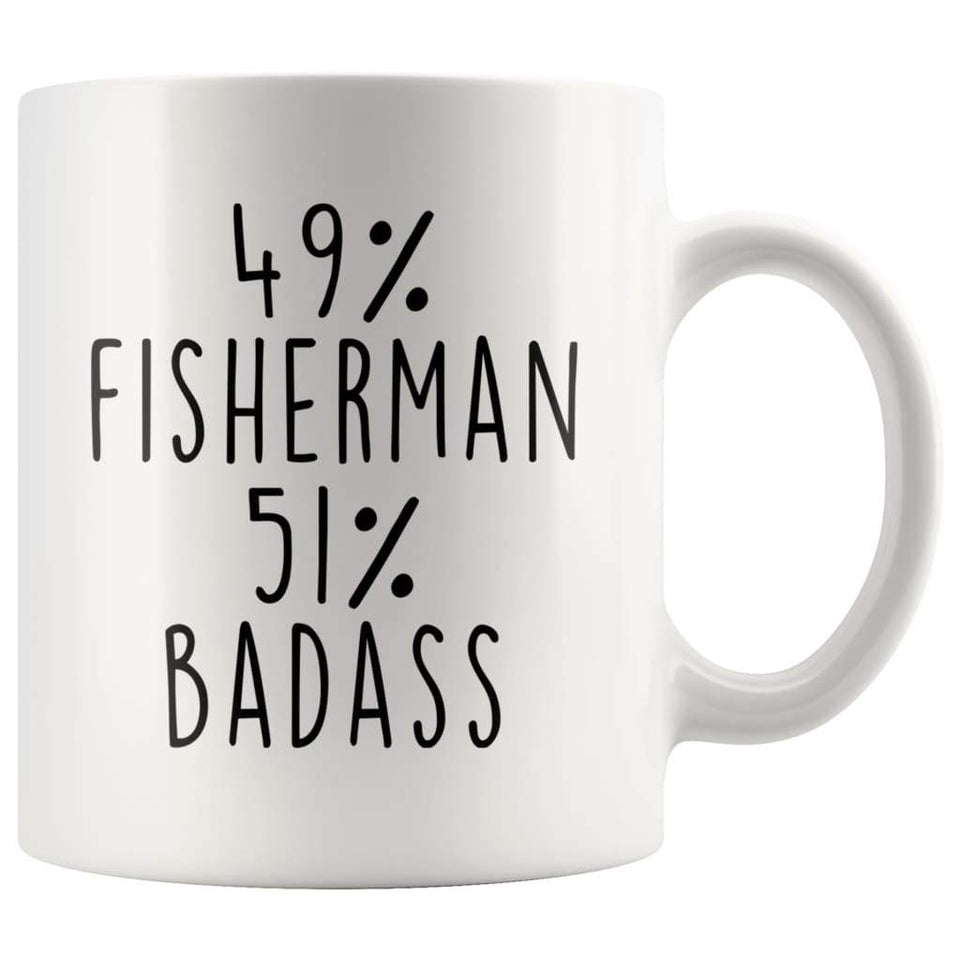 49% Fisherman 51% Badass Coffee Mug