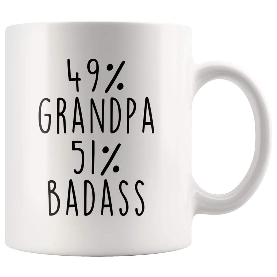 49% Grandpa 51% Badass Coffee Mug Grandpa Gifts