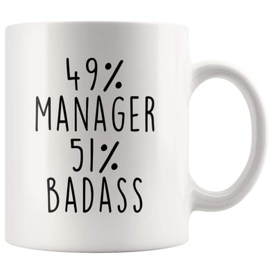 49% Manager 51% Badass Coffee Mug | Gift for Manager $14.99 | Manager Coffee Mug Drinkware
