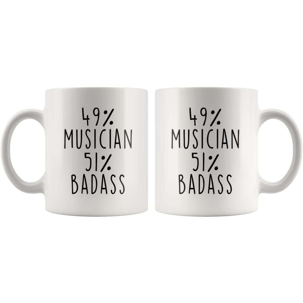 49% Musician 51% Badass Coffee Mug | Gift for Musician | Musician Gifts $14.99 | Drinkware