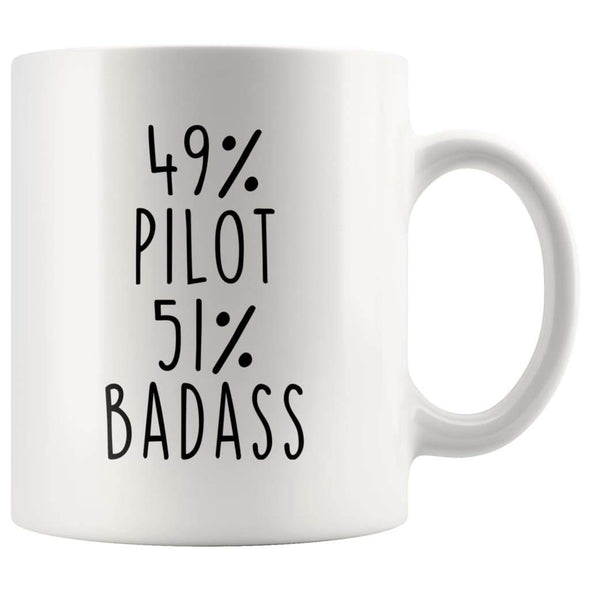 49% Pilot 51% Badass Coffee Mug | Gift for Pilot | Pilot Gifts $14.99 | Pilot Gift Drinkware