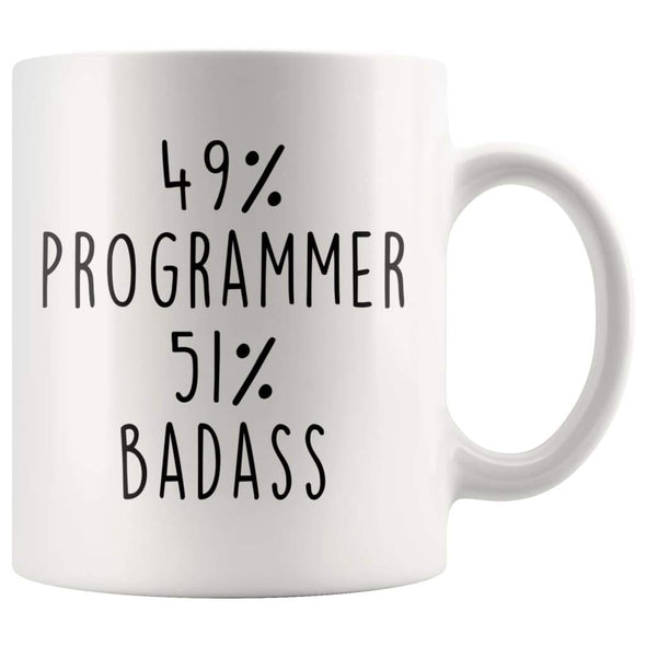 49% Programmer 51% Badass Coffee Mug | Gift for Programmer | Programmer Gifts $14.99 | Programmer Gift Drinkware