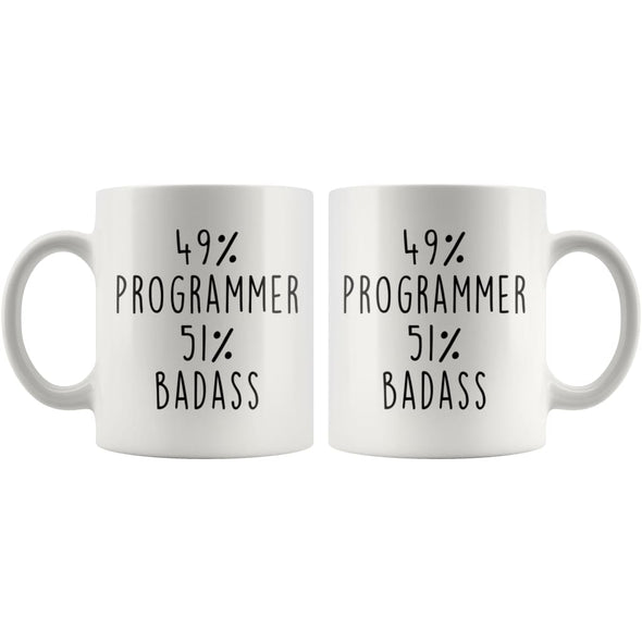 49% Programmer 51% Badass Coffee Mug | Gift for Programmer | Programmer Gifts $14.99 | Drinkware