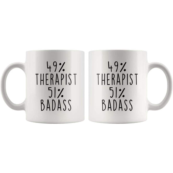 49% Therapist 51% Badass Coffee Mug | Therapist Gift $14.99 | Drinkware