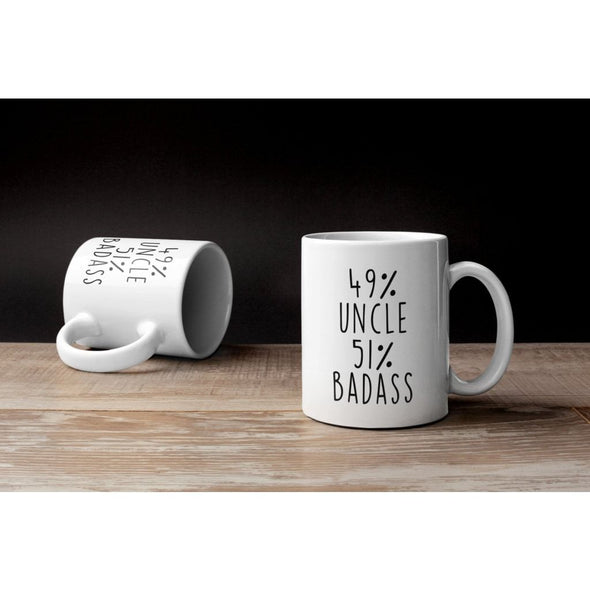 49% Uncle 51% Badass Coffee Mug | Gift for Uncle $14.99 | Drinkware