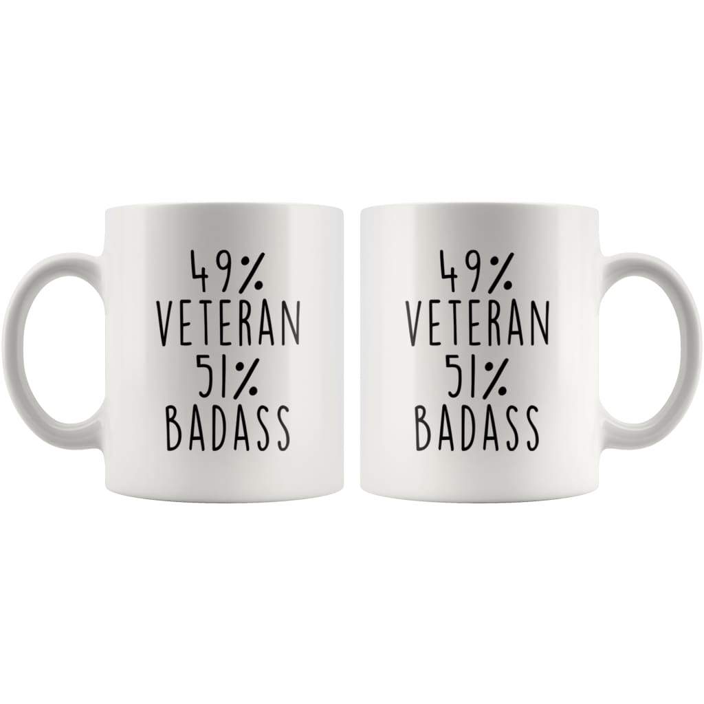 49% Veteran 51% Badass Coffee Mug | Veteran Gift $14.99 | Drinkware