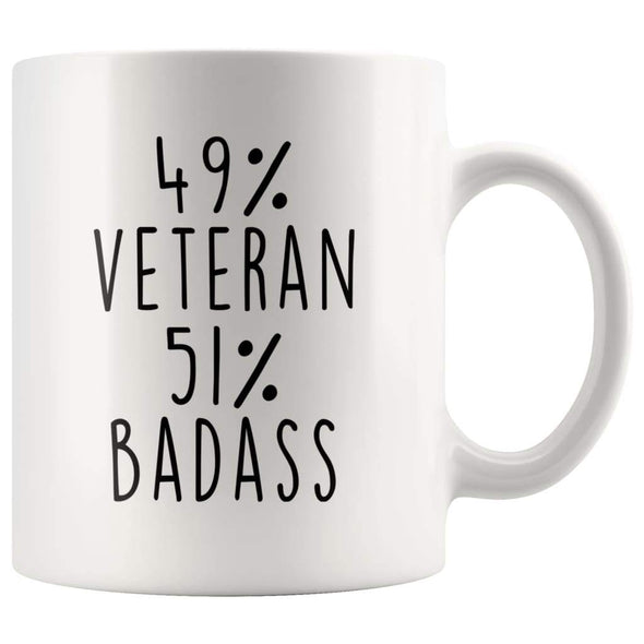 49% Veteran 51% Badass Coffee Mug | Veteran Gift $14.99 | Veteran Coffee Mug Drinkware