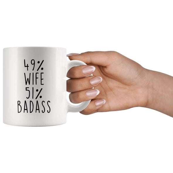 49% Wife 51% Badass Coffee Mug - BackyardPeaks