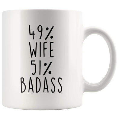 49% Wife 51% Badass Coffee Mug - BackyardPeaks