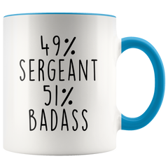 Load image into Gallery viewer, Sergeant Gifts Police Sgt Coffee Cup 49% Sergeant 51% Badass Funny Sergeant Mug